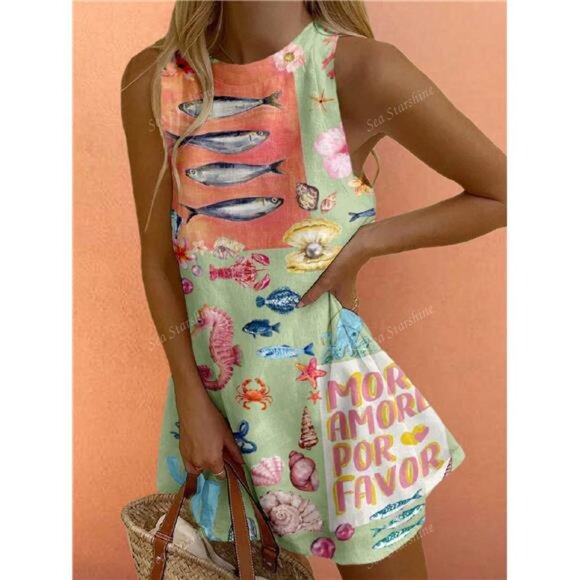 PLUS ❤️ / Regular Size - Sea Starshine Boho Beachwear  Fashion  Casual Tropical - Picture 1 of 7